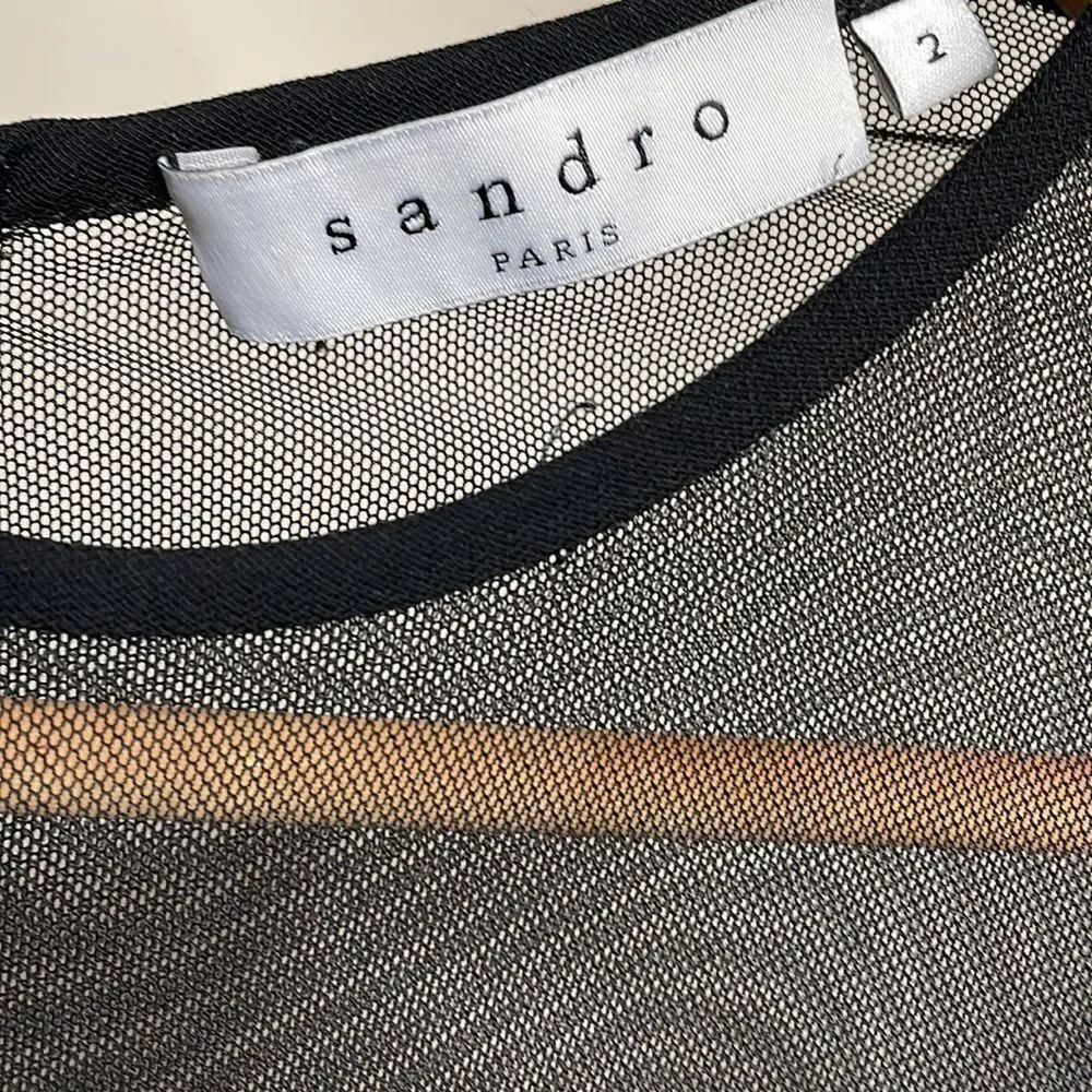 Sandro black mesh jumpsuit Size Medium/IT 2 - Picture 4 of 7